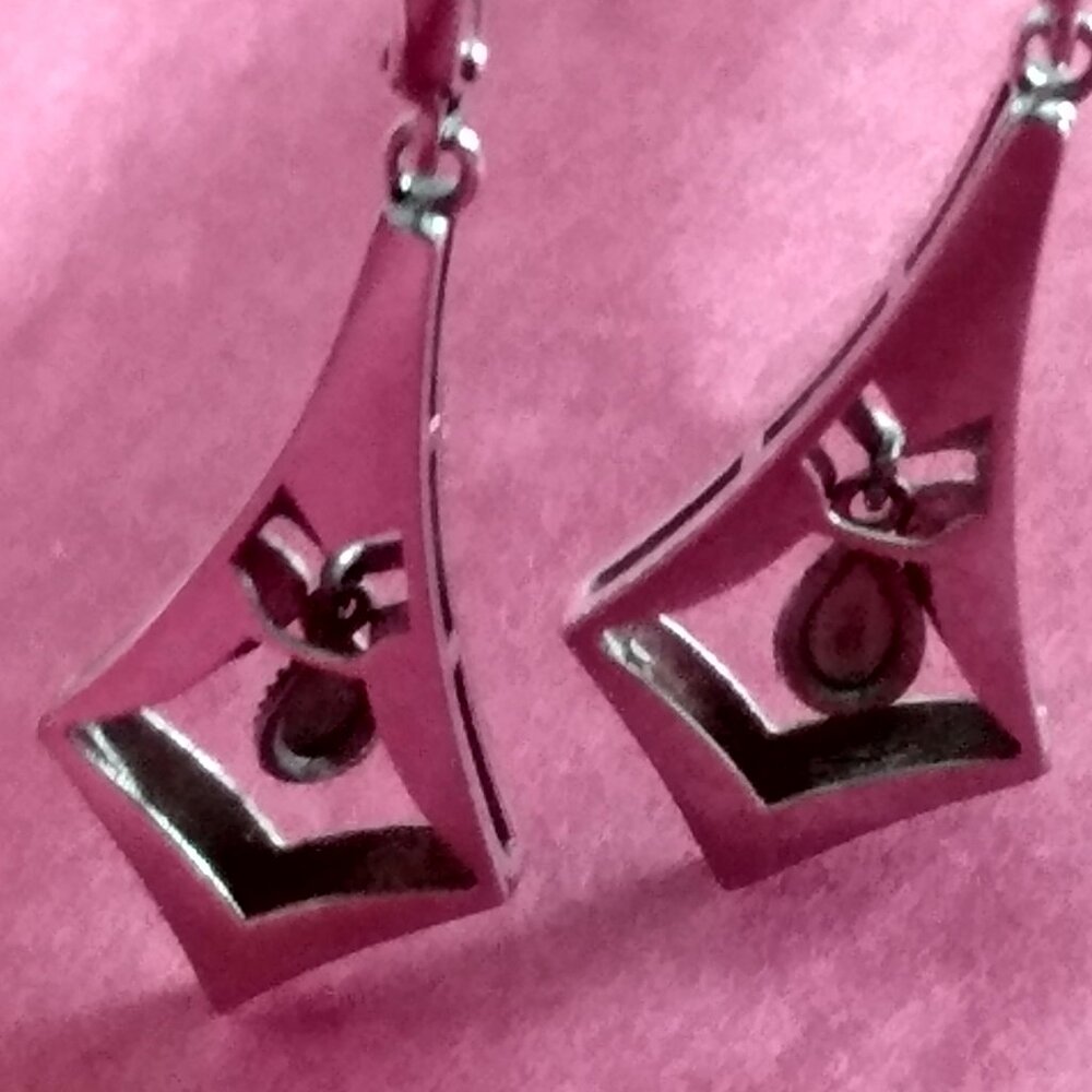 Solid 14k  white gold earrings - Picture 7 of 10